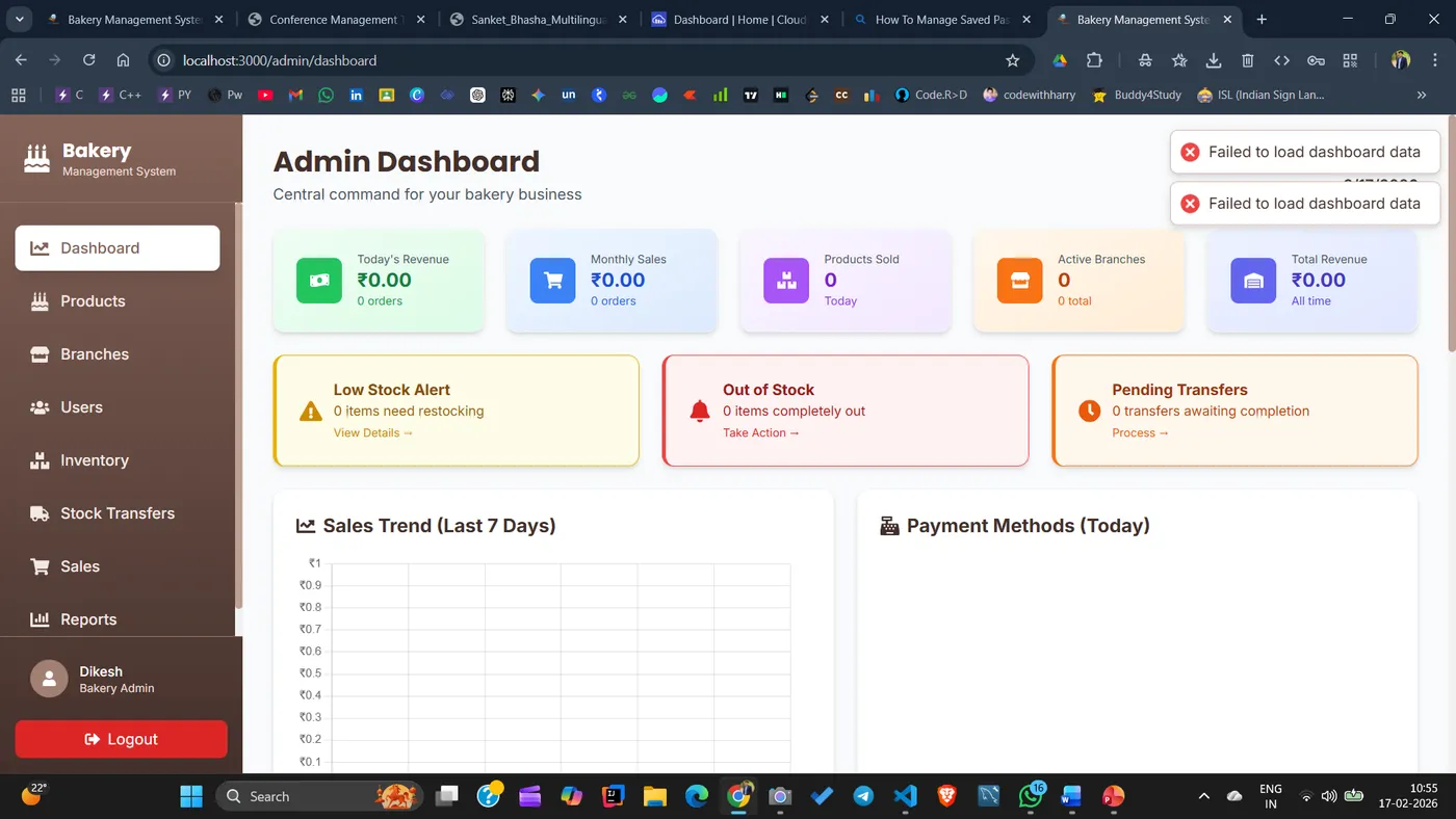 Bakery Management System (Full-Stack POS) project preview
