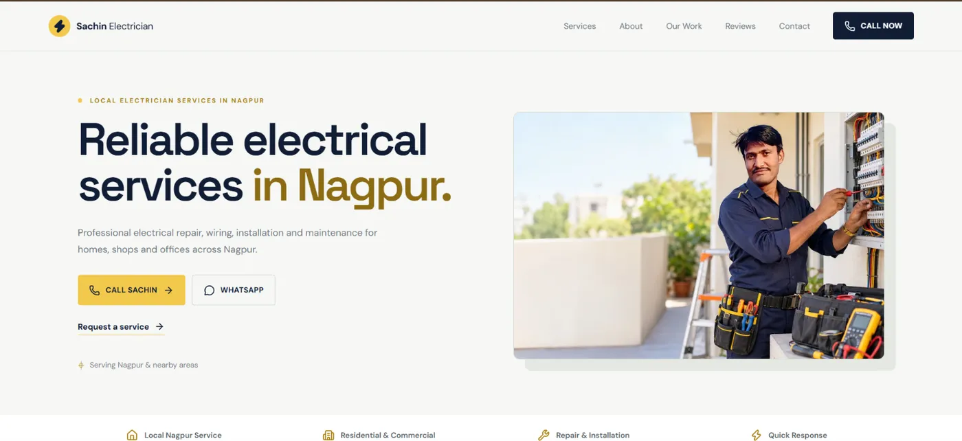 Electrician Business Website project preview