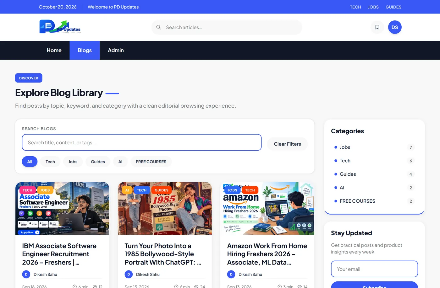 PD Updates - Career and Job Updates project preview