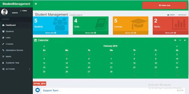 Student Management System project preview